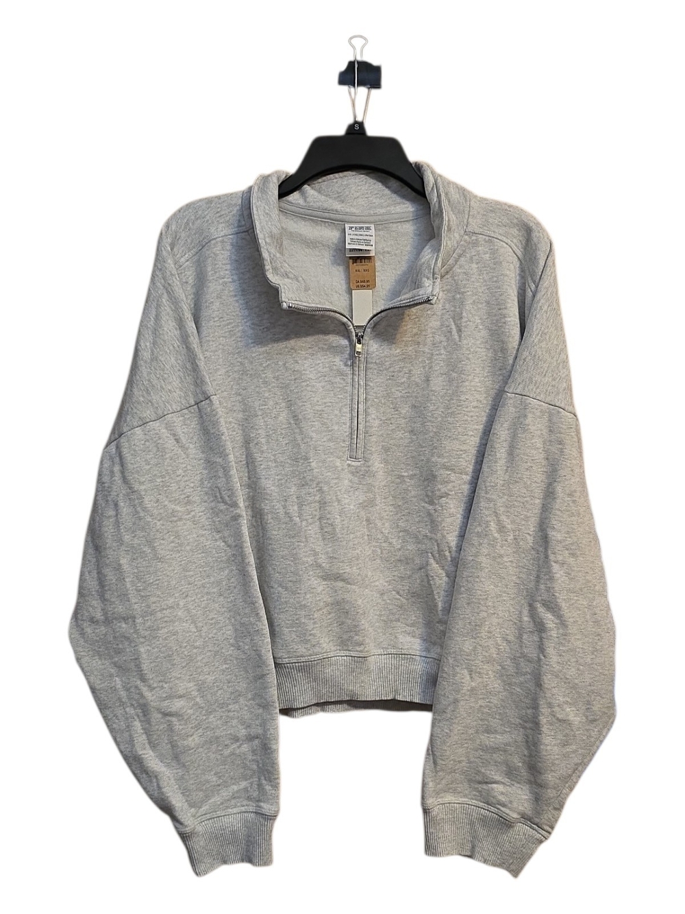 PINK Victoria's Secret Light Gray Half-Zip Sweatshirt